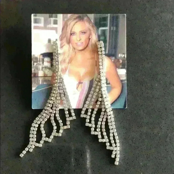 Silver Pave Bling Earrings - Picture 1 of 1